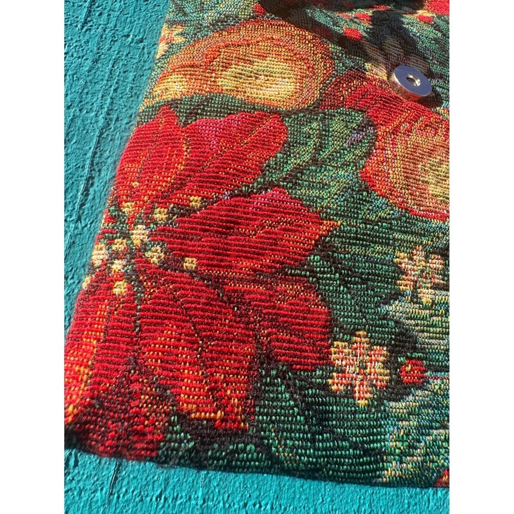 Toby Weston Vintage Tapestry Poinsettia Floral Crossbody Bag Holiday Christmas - Picture 3 of 9